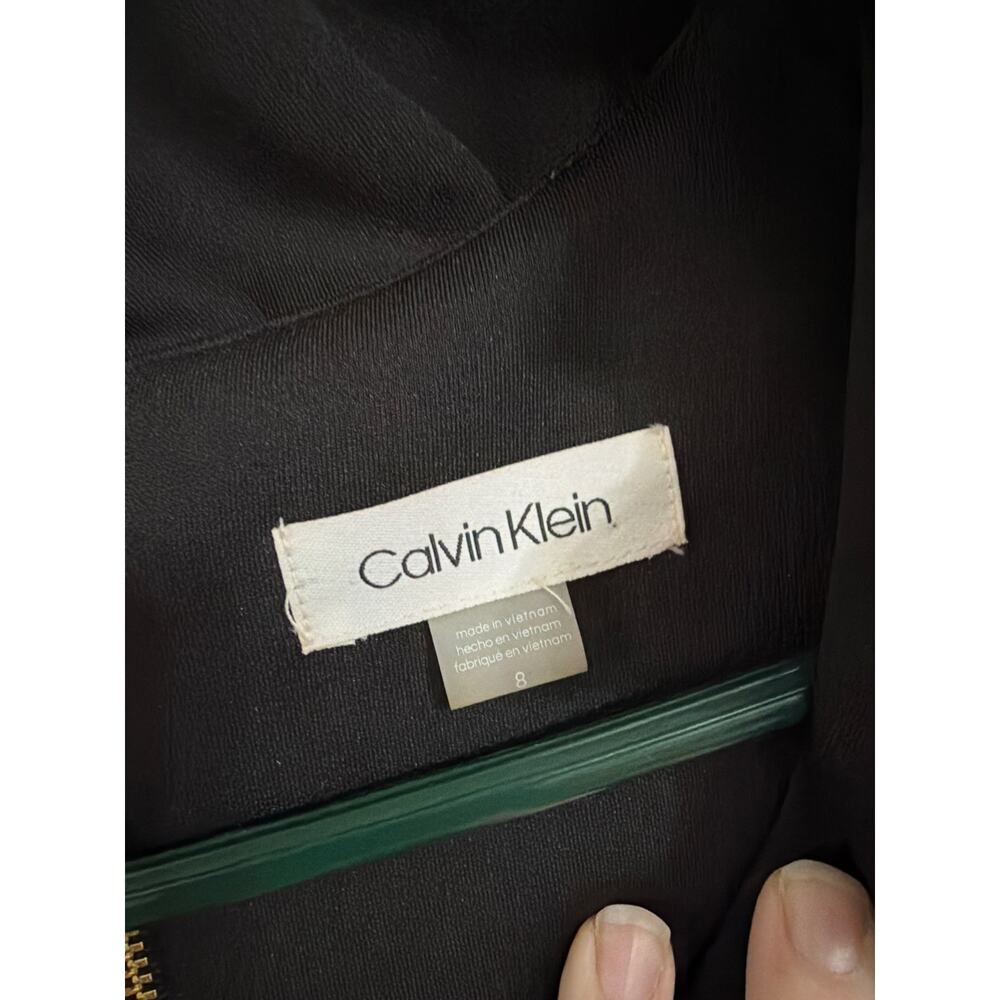 Calvin Klein Women's Black Ruffle neck Slim dress size 8 - Picture 2 of 4